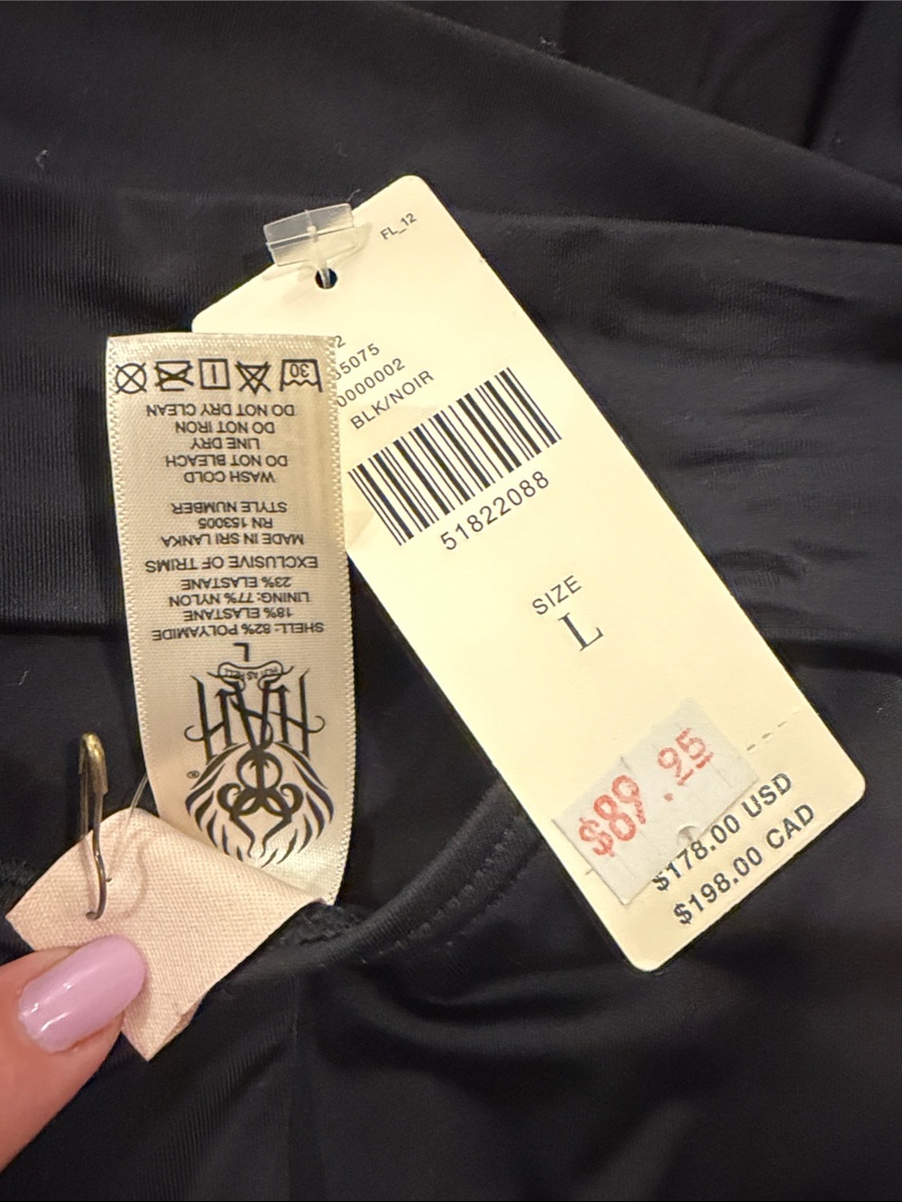 Anthropologie Black One-Piece Tie-Strap Swimsuit - Picture 4 of 5